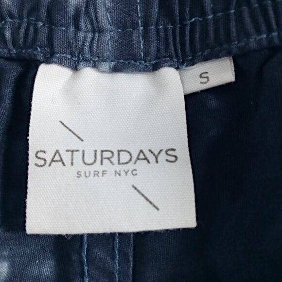 Saturdays Surf NYC Mens Tie Dye Print Swim Shorts Navy Blue Cotton Size S - Picture 9 of 10